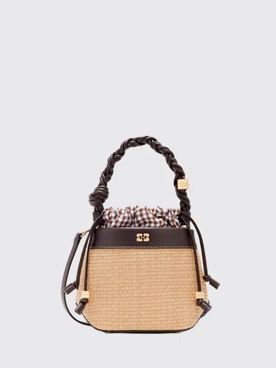 Ganni Bou Tote Bag Synthetic Braided Handle In Multi