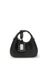 Ganni Black Handbag With Removable Shoulder Strap And Pendant With Logo In Faux-leather Woman In Black