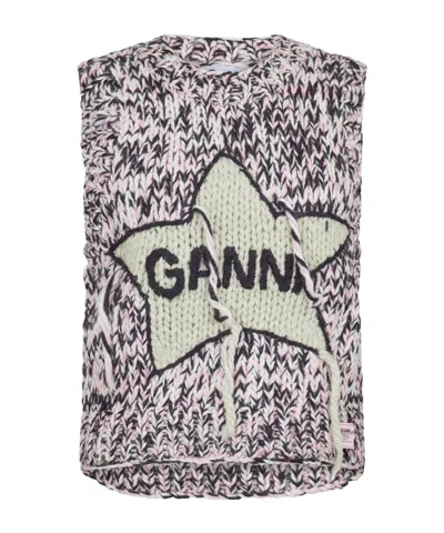 Ganni Handknt Vest In Gray