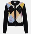 Ganni Harlequin Argyle Wool-blend Cardigan In Multicoloured