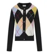 Ganni Harlequin Argyle Wool-blend Cardigan