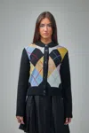 Ganni Harlequin Argyle Wool-blend Cardigan In Mixed