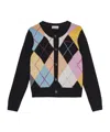 Ganni Harlequin Argyle Wool-blend Cardigan In Black