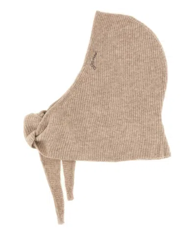 Ganni Ski Mask In Beige
