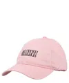 Ganni Baseball Cap With Logo Embroidery In Pink