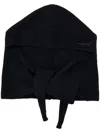 Ganni Women Black Stretch Wool Blend Hood In Black