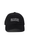 Ganni Brimmed Hats With Curved Brim In Black