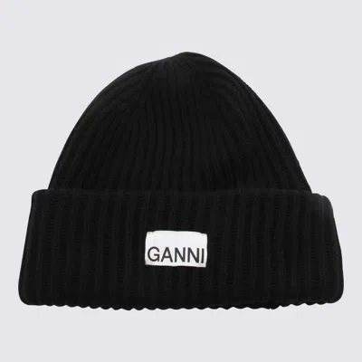 Ganni Hats Blacks And Greys In Brown