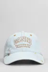 Ganni Hats In Blue Cotton In Blue