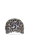 Ganni Women Leopard Baseball Hat In Multi