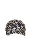Ganni Women Leopard Baseball Hat In Multi