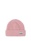 Ganni Wool-blend Light Structured Rib-knit Beanie In Pink