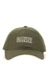 Ganni Women Baseball Cap In Green