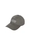 Ganni Green Cotton Gabardine Baseball Cap With Embroidered Lettering Logo On Front In Green