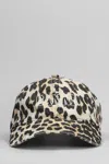 Ganni Leopard Print Baseball Cap In Animalier