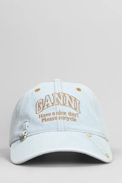 Ganni Hats In Blue Cotton
