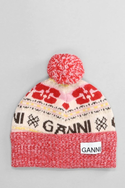 Ganni Hats In Multicolor Wool