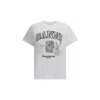 Ganni White Crewneck T-shirt With Maxi Logo On The Front