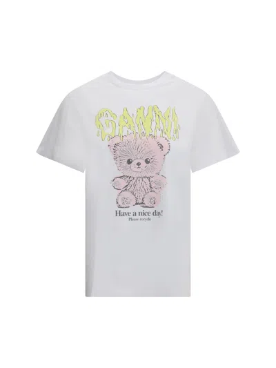 Ganni Have A Nice Day T-shirt In White