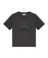 Ganni Crewneck Embroidered Phantom T-shirt In Black