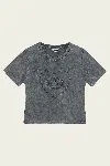Ganni Cotton T-shirt Featuring Heart Embroidery In Gray