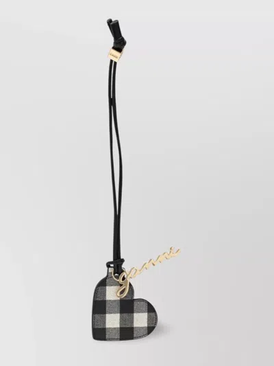 Ganni Heart Mirror Bag Strap Checkered