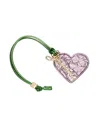 Ganni Heart Mirror Keychain In Pink