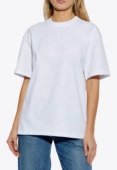 Ganni Heart-motif Short-sleeved T-shirt