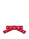 Ganni Heart-studs Bow-motif Hair Clip In Red