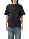 Ganni Embroidered Oversized T In Black