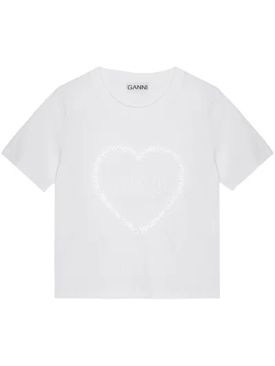 GANNI HEART T-SHIRT WOMAN WHITE