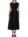 Ganni Tailored Cotton Corset Midi Dress