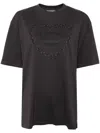 Ganni Embroidered Oversized T In Black