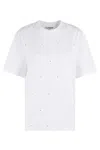 Ganni T-shirt With Rhin In White