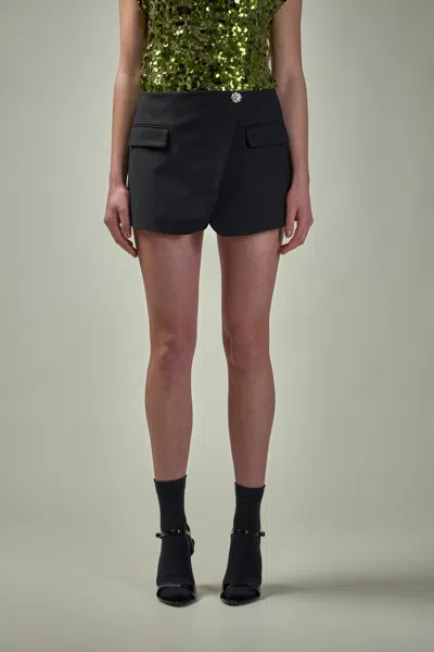 Ganni Heavy Cotton Tailoring Shorts In Black