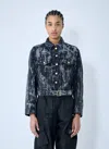 Ganni Washed Denim Belted Jacket In Blue