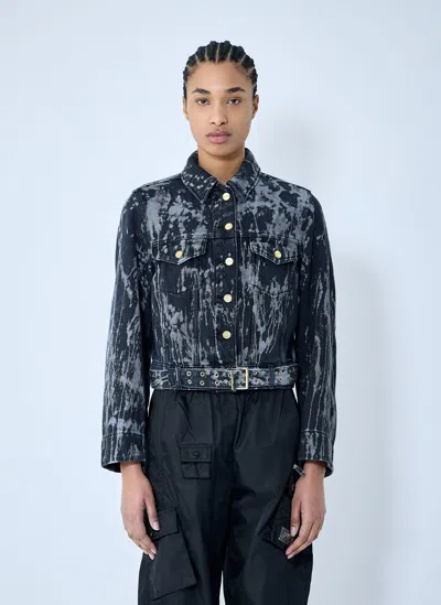 GANNI HEAVY DENIM BELTED JACKET