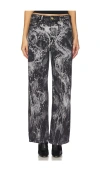 Ganni Tie-dye Jeans In Washed Black & Black