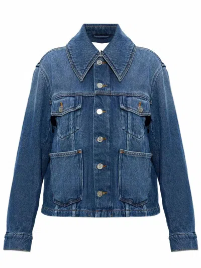 Ganni Heavy Denim Jacket Woman Blue