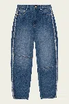 Ganni Heavy Denim Stray In Mid Blue Stone