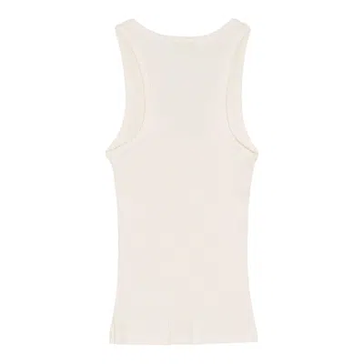 Ganni Heavy Rib Jersey Tank Top In Burgundy