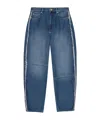 Ganni Heavy Denim Stray In Mid Blue Stone In Blue