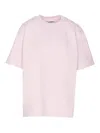 Ganni Crewneck Heart Motif Strass Embellished T-shirt In Nude & Neutrals