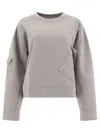 Ganni Heavy Terry Drop Shoulder Sweat Sweatshirts Grey In Grey
