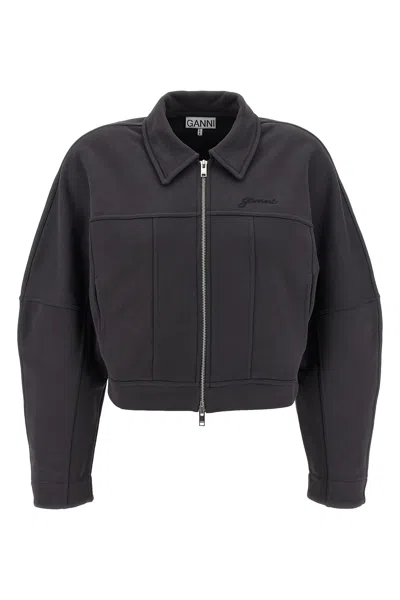 GANNI 'HEAVY TERRY JERSEY' BOMBER JACKET