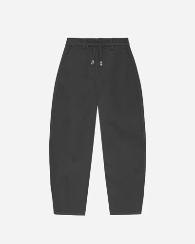 Ganni Heavy Twill Curved Pants In Black