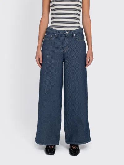 Ganni Heavy Twill Denim In Blue