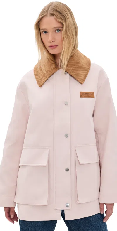 Ganni Heavy Twill Jacket Primrose Pink In Pattern