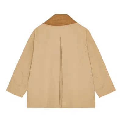 Ganni Heavy Twill Midi Jacket In Brown