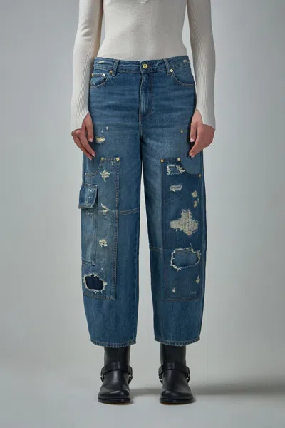 GANNI HEAVY WASHED DENIM CARPENTER JEANS